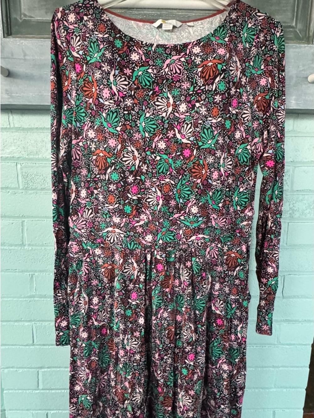 Boden Long Sleeve Floral Midi Dress